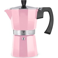 Zulay Premium Moka Pot Espresso Leak Proof Stovetop Espresso - Makes 6 Espresso Cups – Pink
